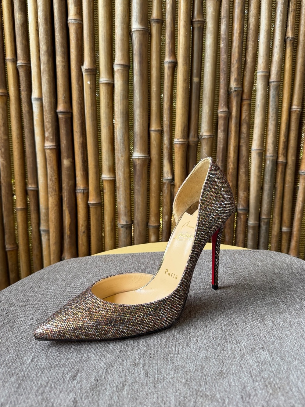 CHRISTIAN LOUBOUTIN Dorsay glitter heels